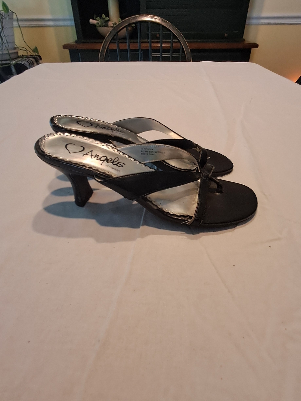 Angels Black Women's Heeled‎ Sandals Size 7M